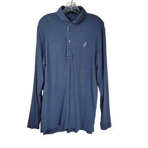 Greyson Long Sleeve Polo Shirt Men's Large Blue Performance Golf Top
